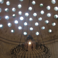 Hamam dome with chandelier